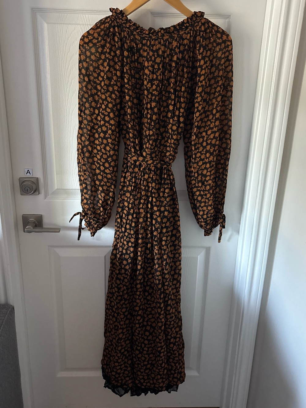 Apostrophe Paris Silk Chiffon Floral Maxi Dress Size 40 (US M/8) - Picture 3 of 5